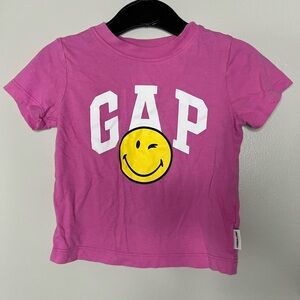 Baby GAP Pink Smiley Face T-shirt Size 18-24 Months